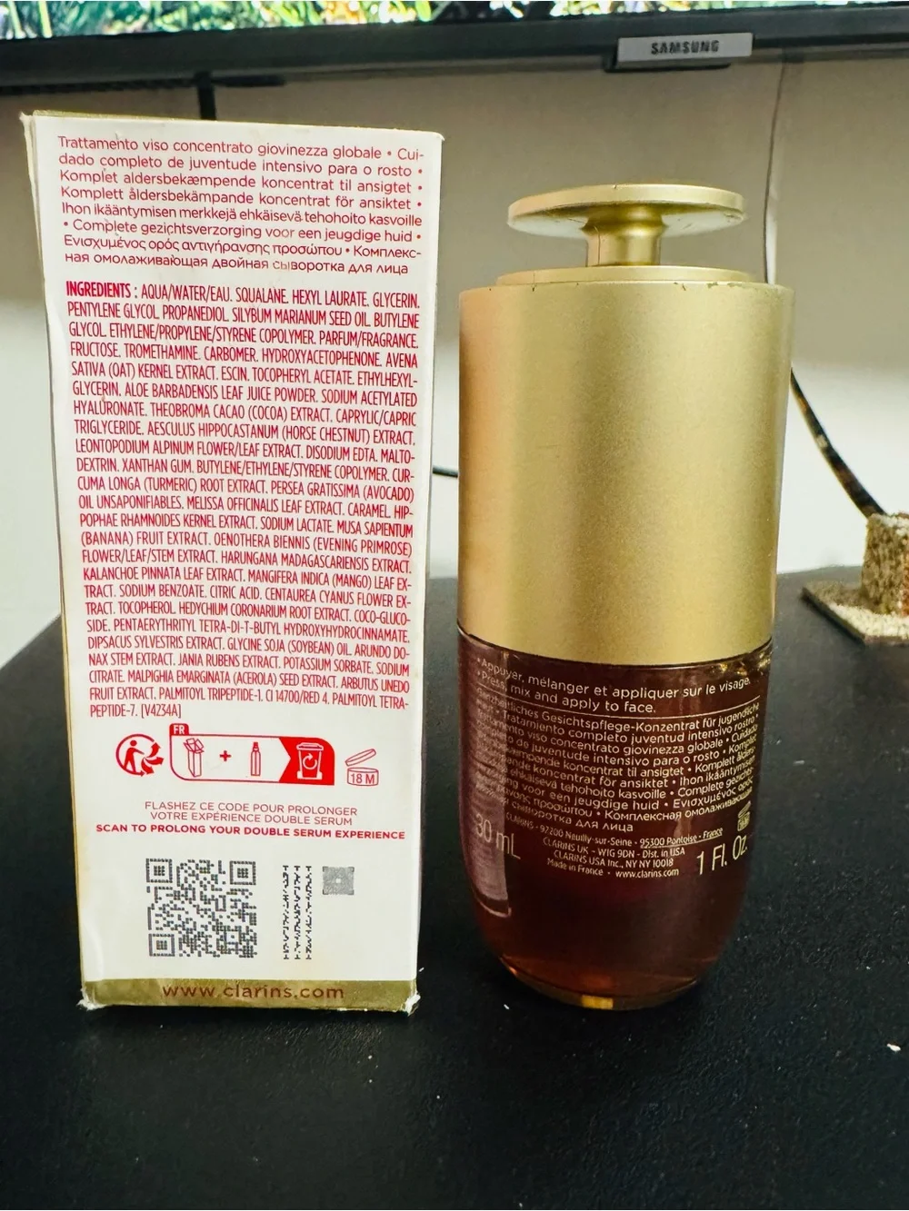 Clarins Double Serum in Gold and Brown Bottle